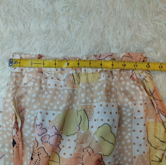 VRG GRL Valerie Wide Leg Floral Pants Peach Pink Daisy Print Size 6 - Picture 11 of 13